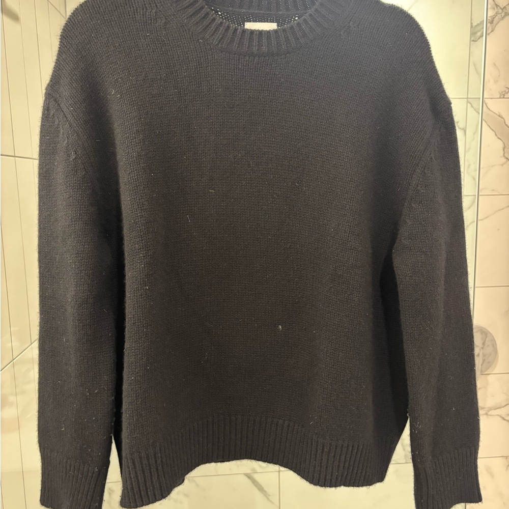 Anine Bing Black Crew Neck Rosie Sweater